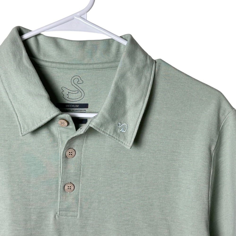 Swannies Co Polo Shirt Mens M Green‎ Short Sleeve Performance Golf Top
